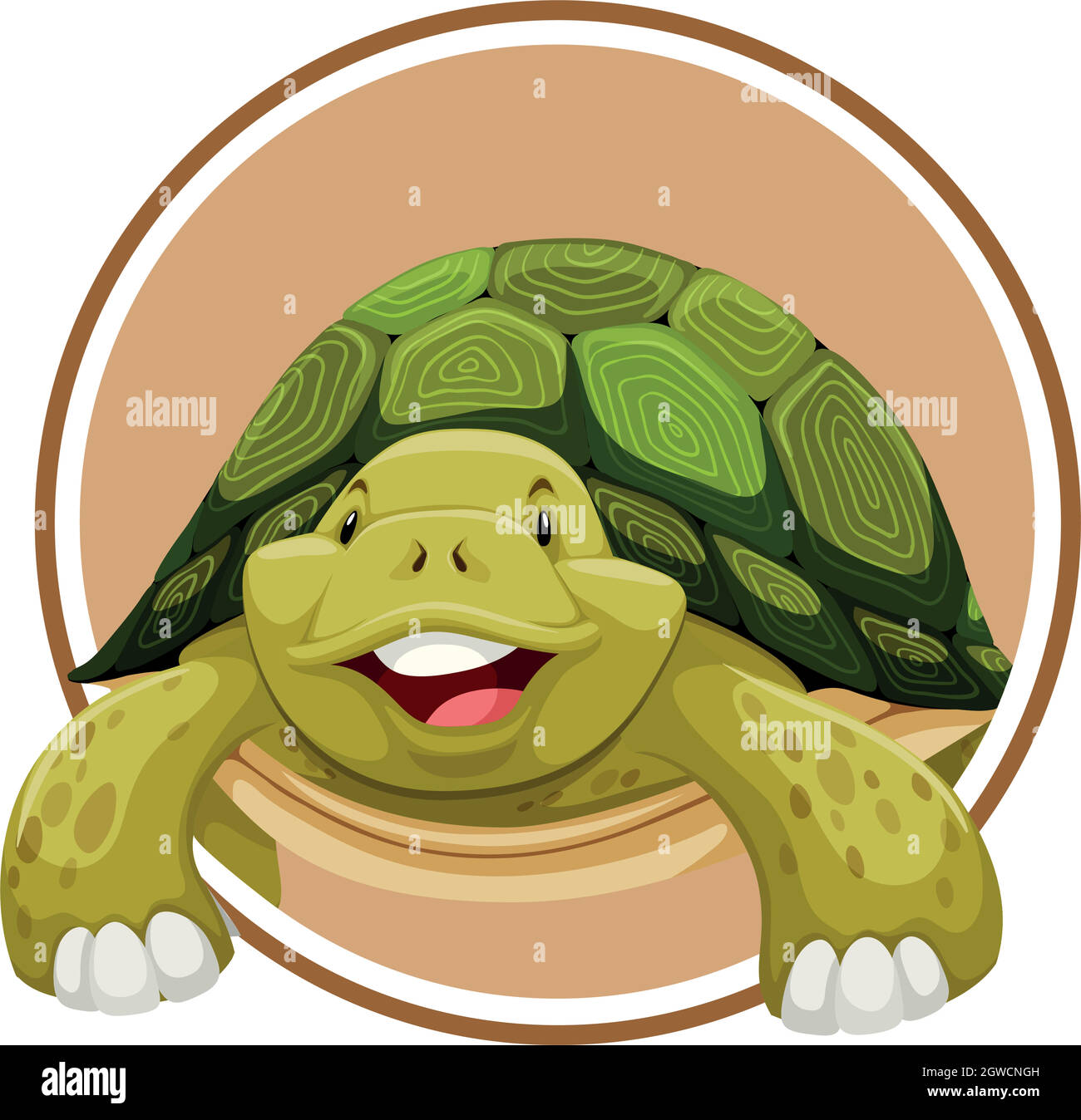 Modèle tortue sur cercle Illustration de Vecteur