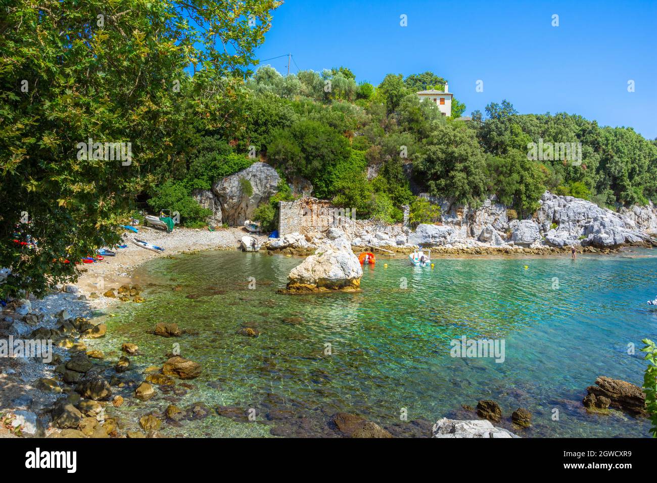 Célèbre plage de Damouchari, Pélion, Grèce. Banque D'Images