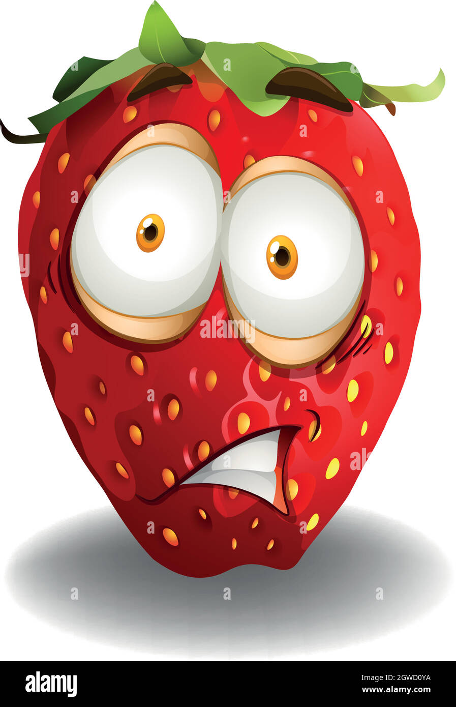 Fraise au visage choquant Illustration de Vecteur
