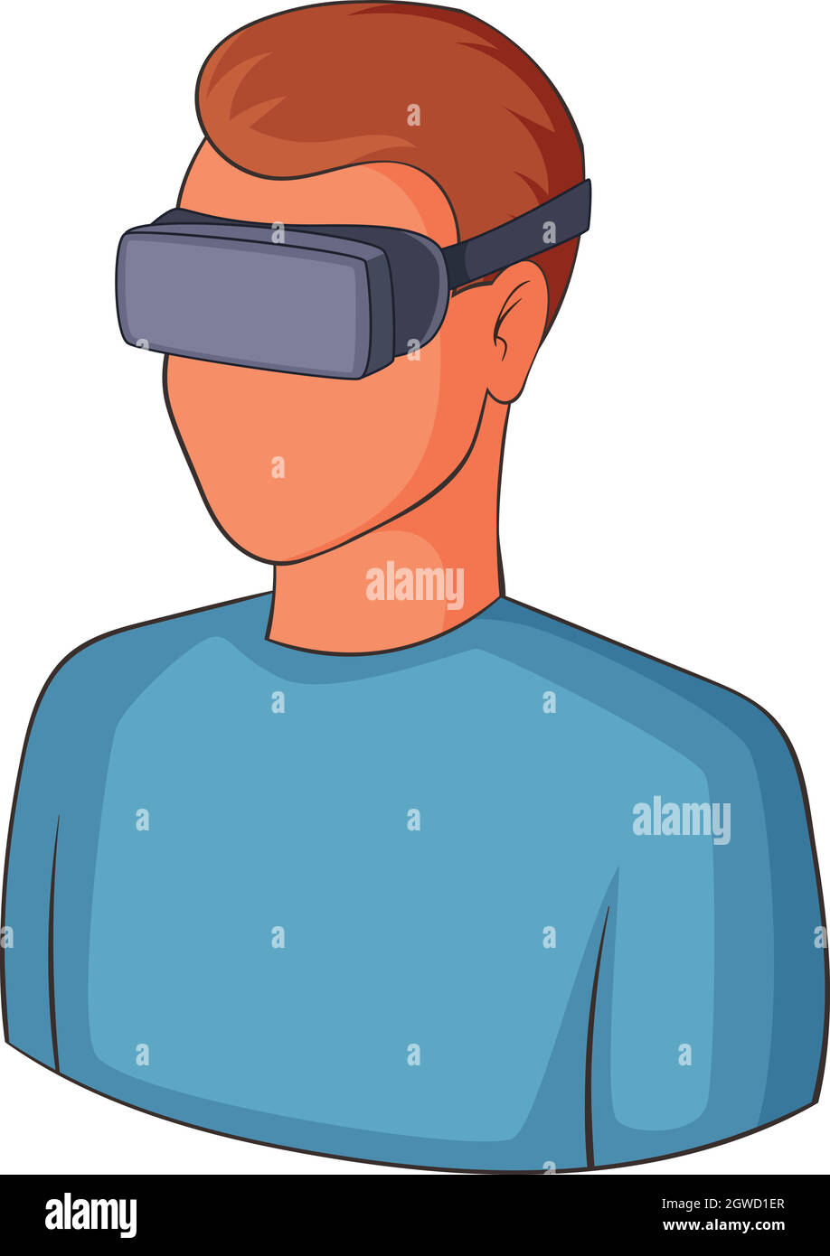 Homme avec des lunettes de réalité virtuelle icon Illustration de Vecteur