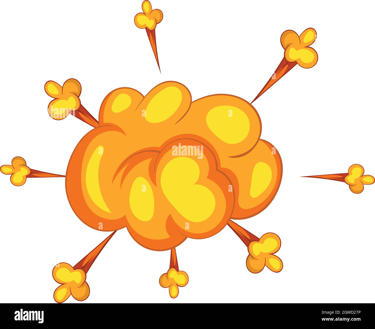 L'explosion d'une bombe, l'icône de style cartoon Illustration de Vecteur