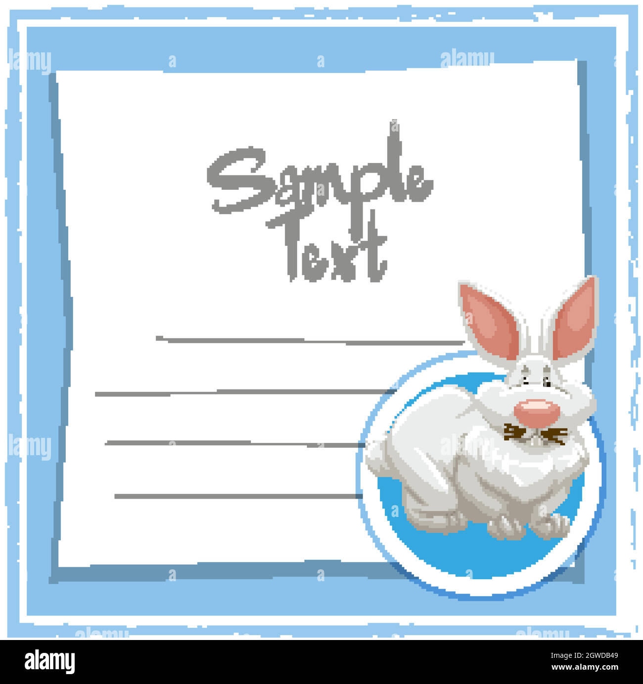 Modele De Carte Avec Lapin Blanc Image Vectorielle Stock Alamy