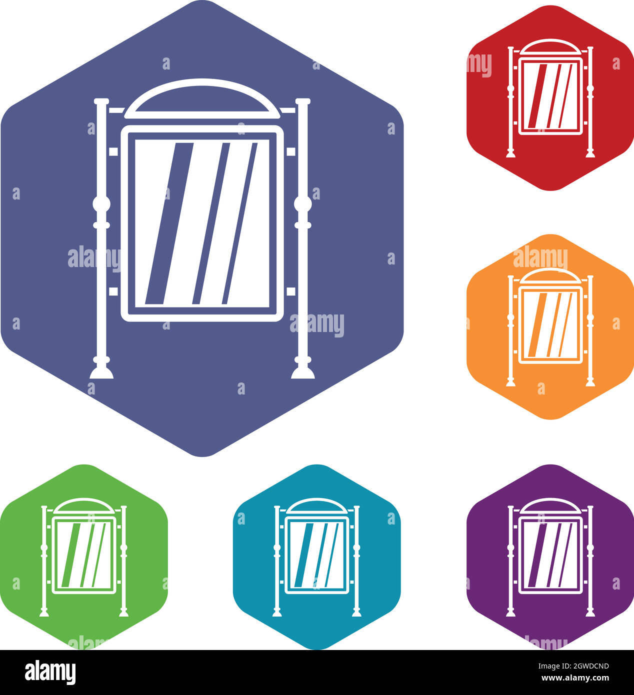 Enseigne publicitaire icons set Illustration de Vecteur