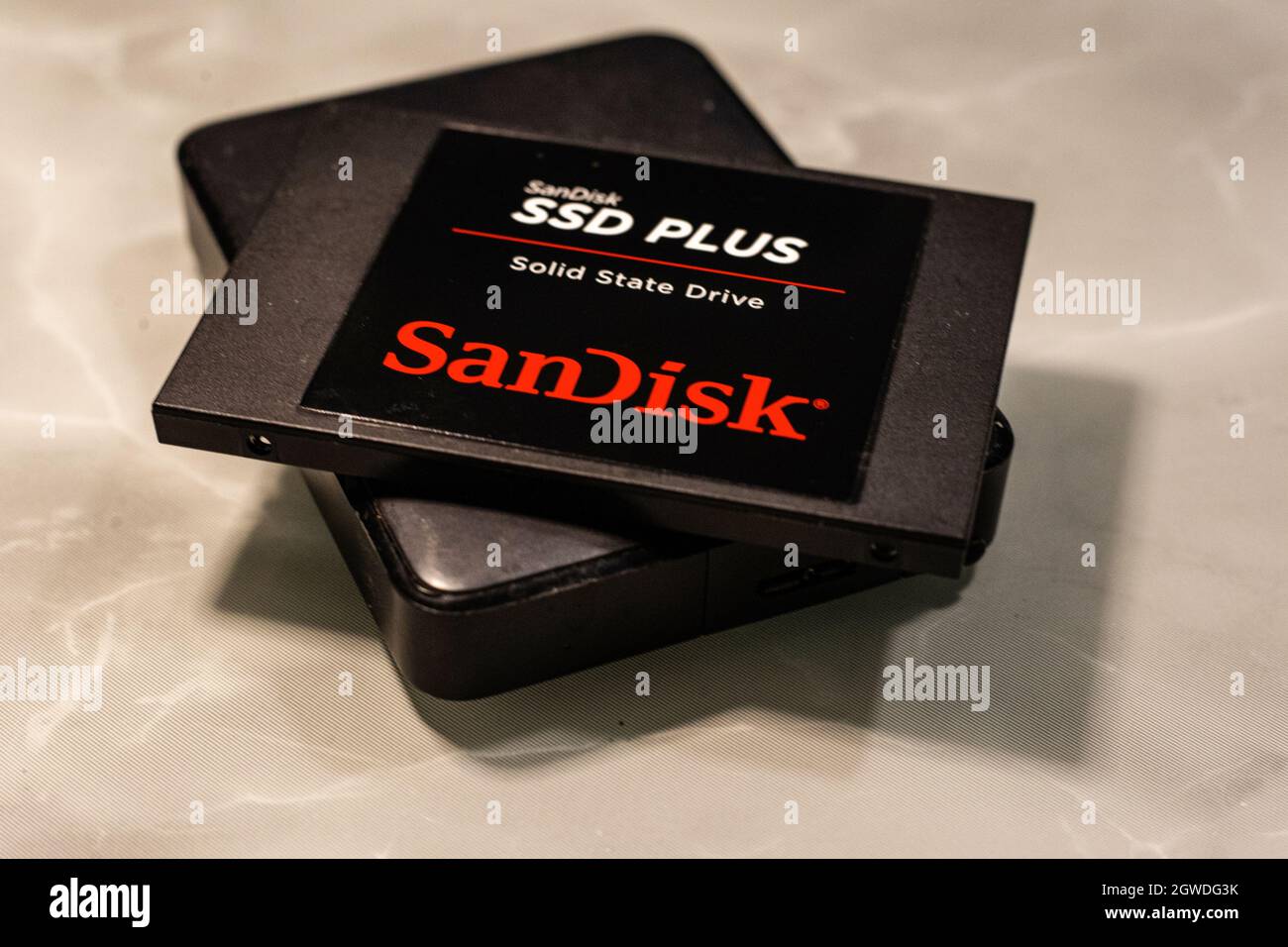 Disque dur SSD SanDisk Banque D'Images