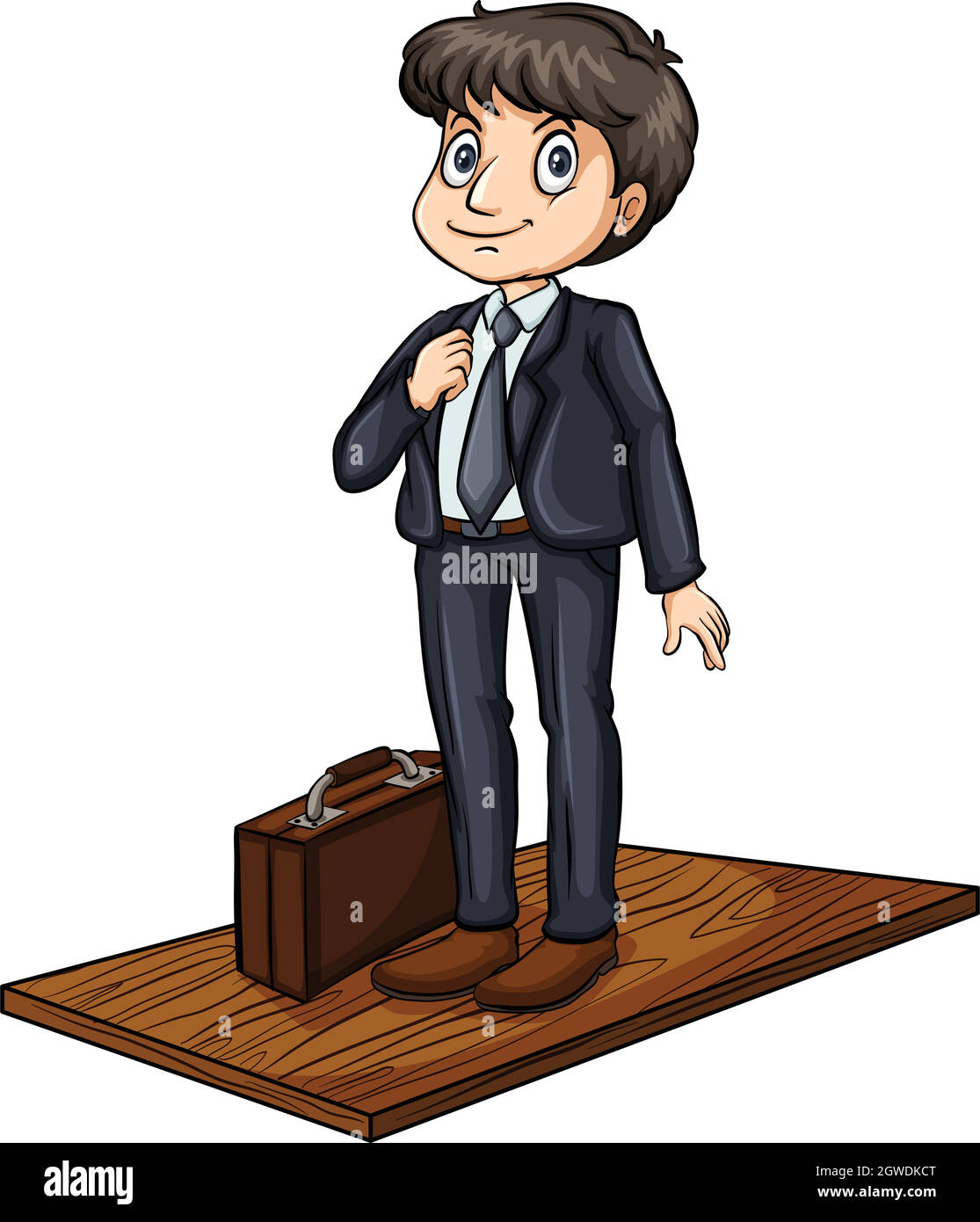 Homme au-dessus de la planche Illustration de Vecteur