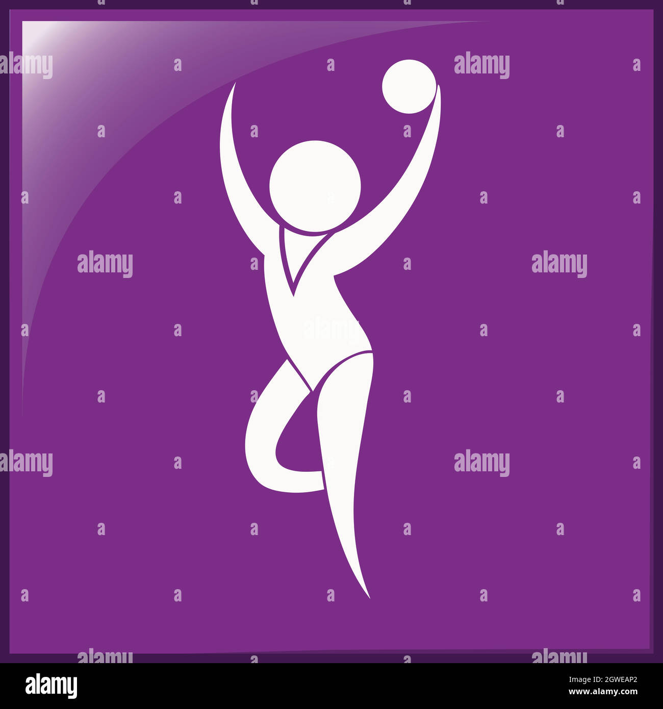 Icône sport pour la gymnastique avec le ballon Illustration de Vecteur