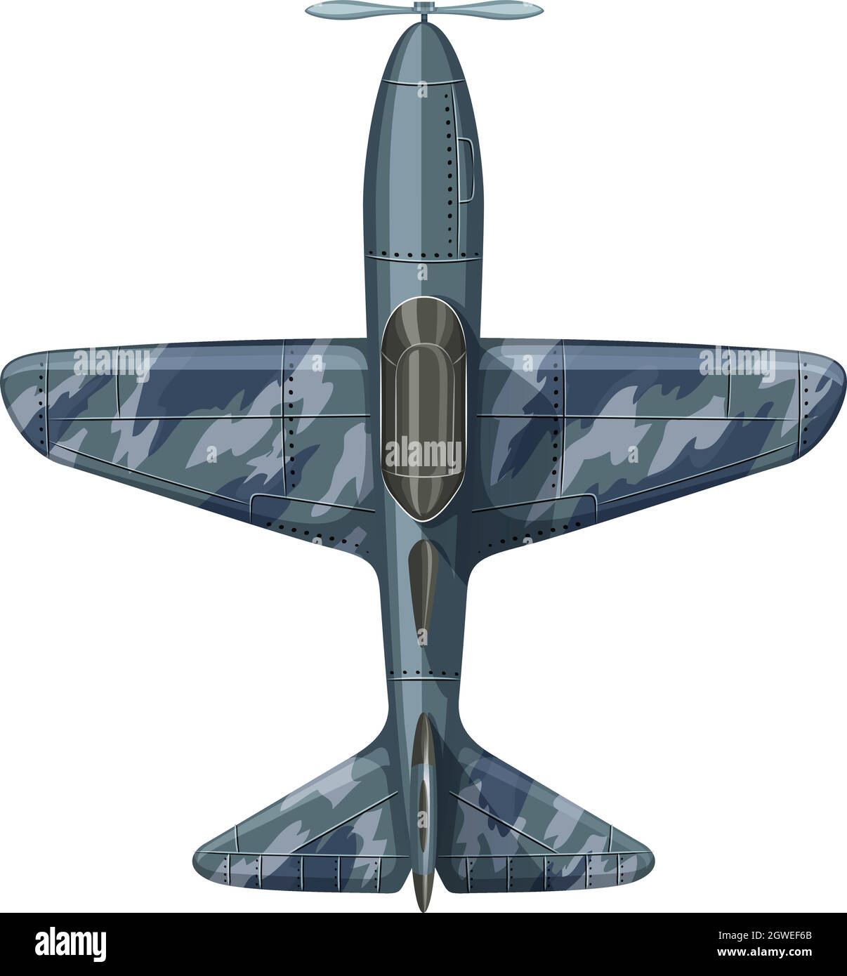 Vue aérienne de l'avion de guerre Illustration de Vecteur