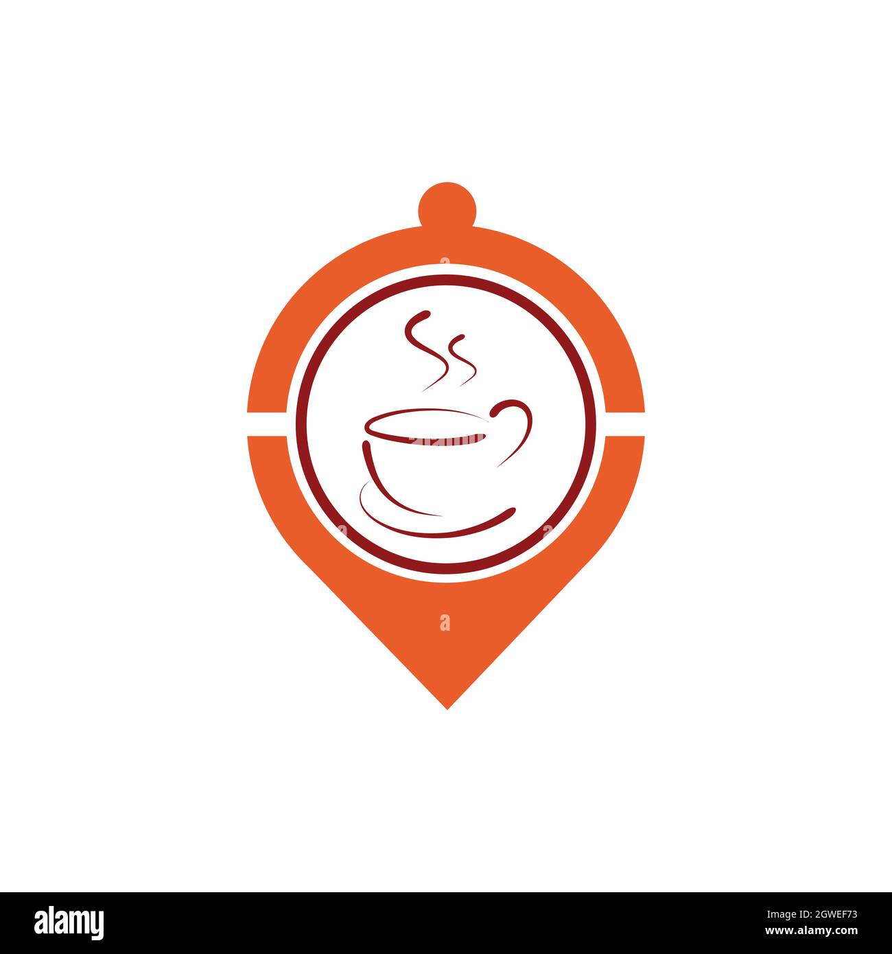 pin café emplacement logo icône vecteur plat concept graphique design Illustration de Vecteur