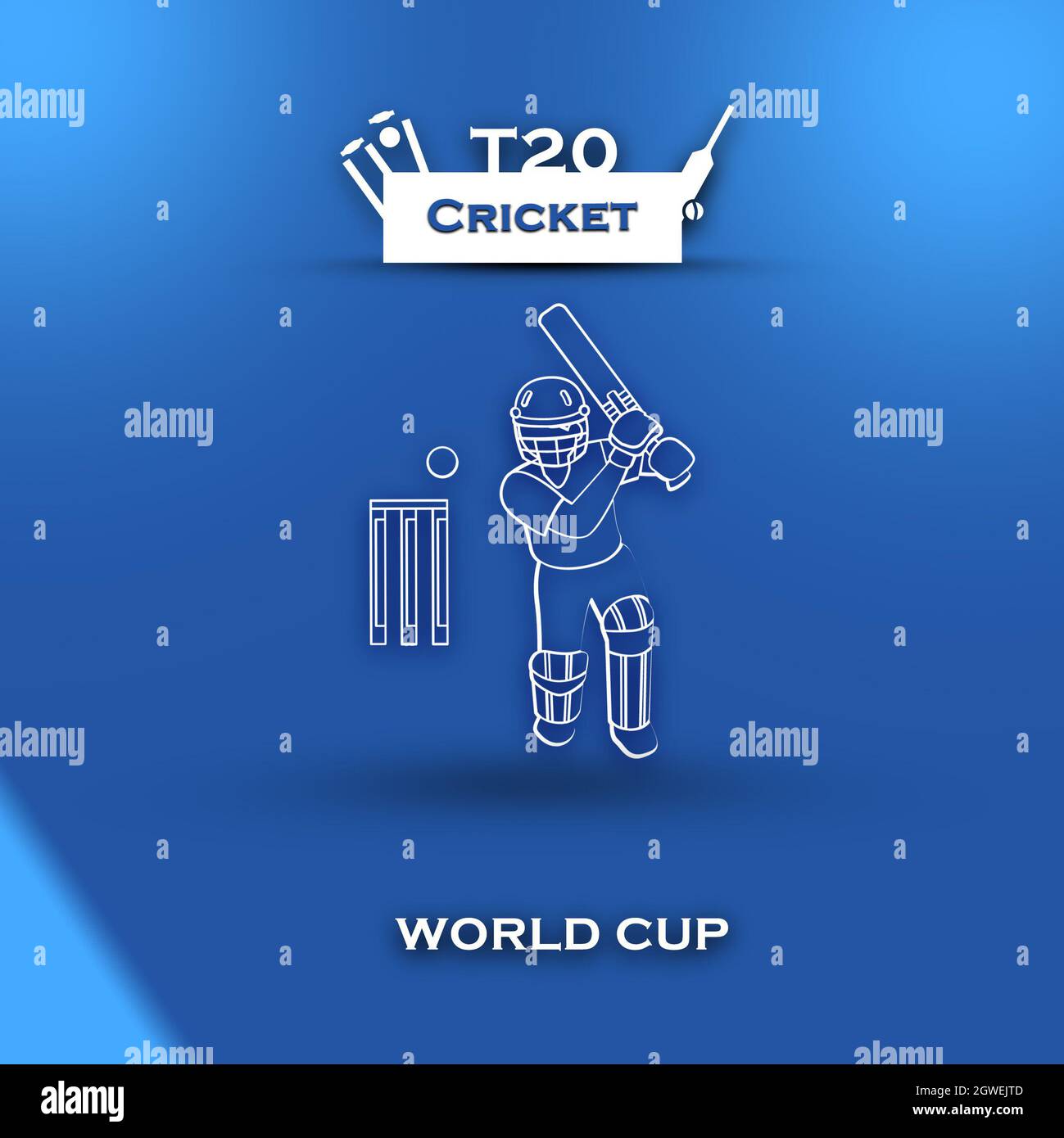 Affiche de la coupe du monde de cricket de l'ICC T20. Banque D'Images