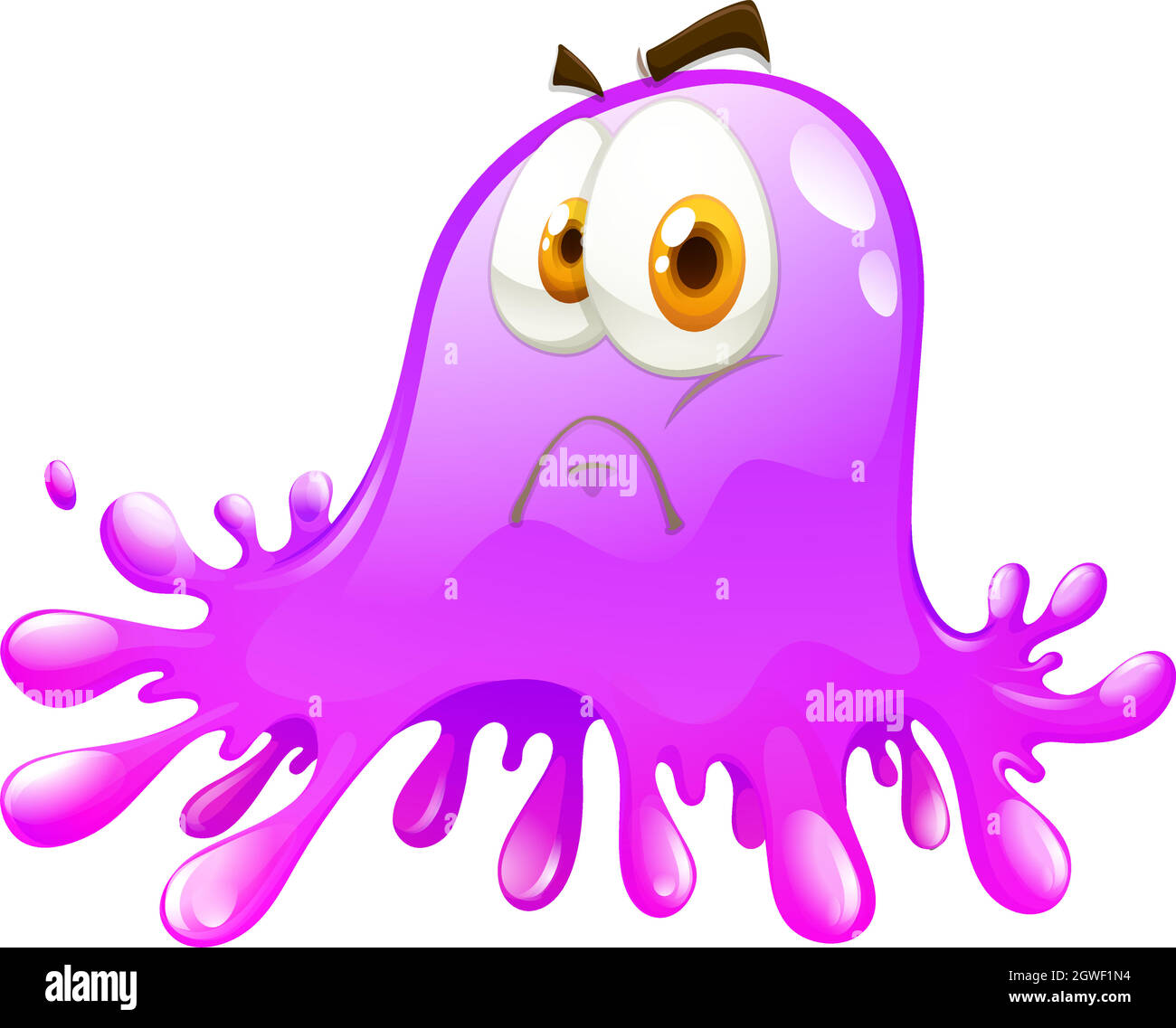 Violet éclabousse avec le visage Illustration de Vecteur