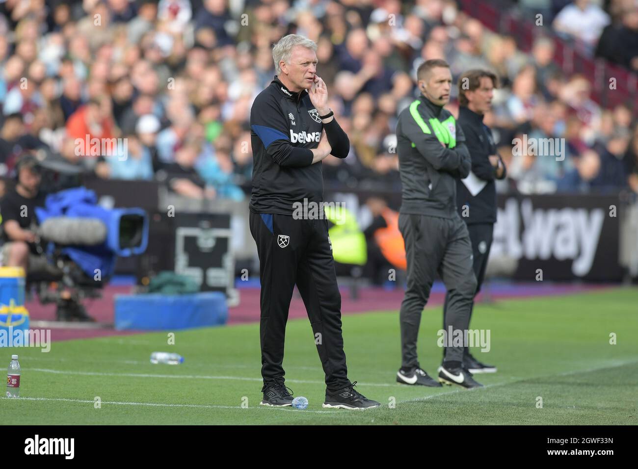 Londres, Royaume-Uni. 3 octobre 2021. David Moyes Directeur de West Ham Utd lors du match de West Ham contre Brentford Premier League au London Stadium Stratford. Crédit : MARTIN DALTON/Alay Live News Banque D'Images