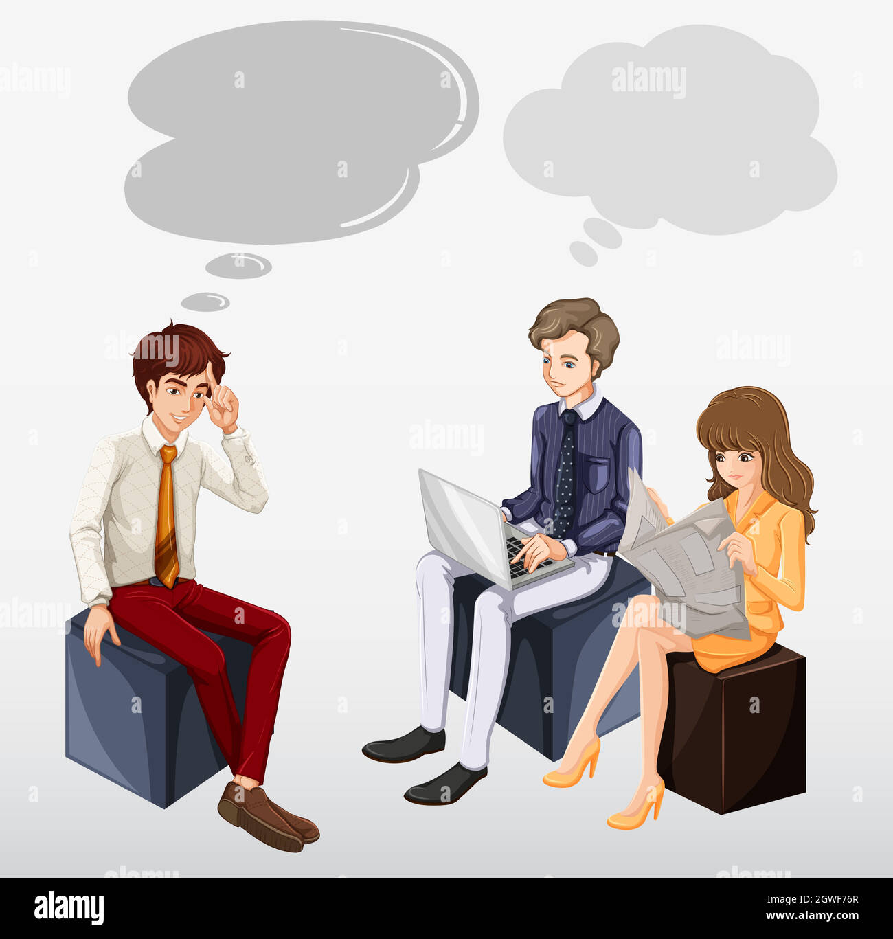 Les gens d'affaires de travailler en équipe Illustration de Vecteur