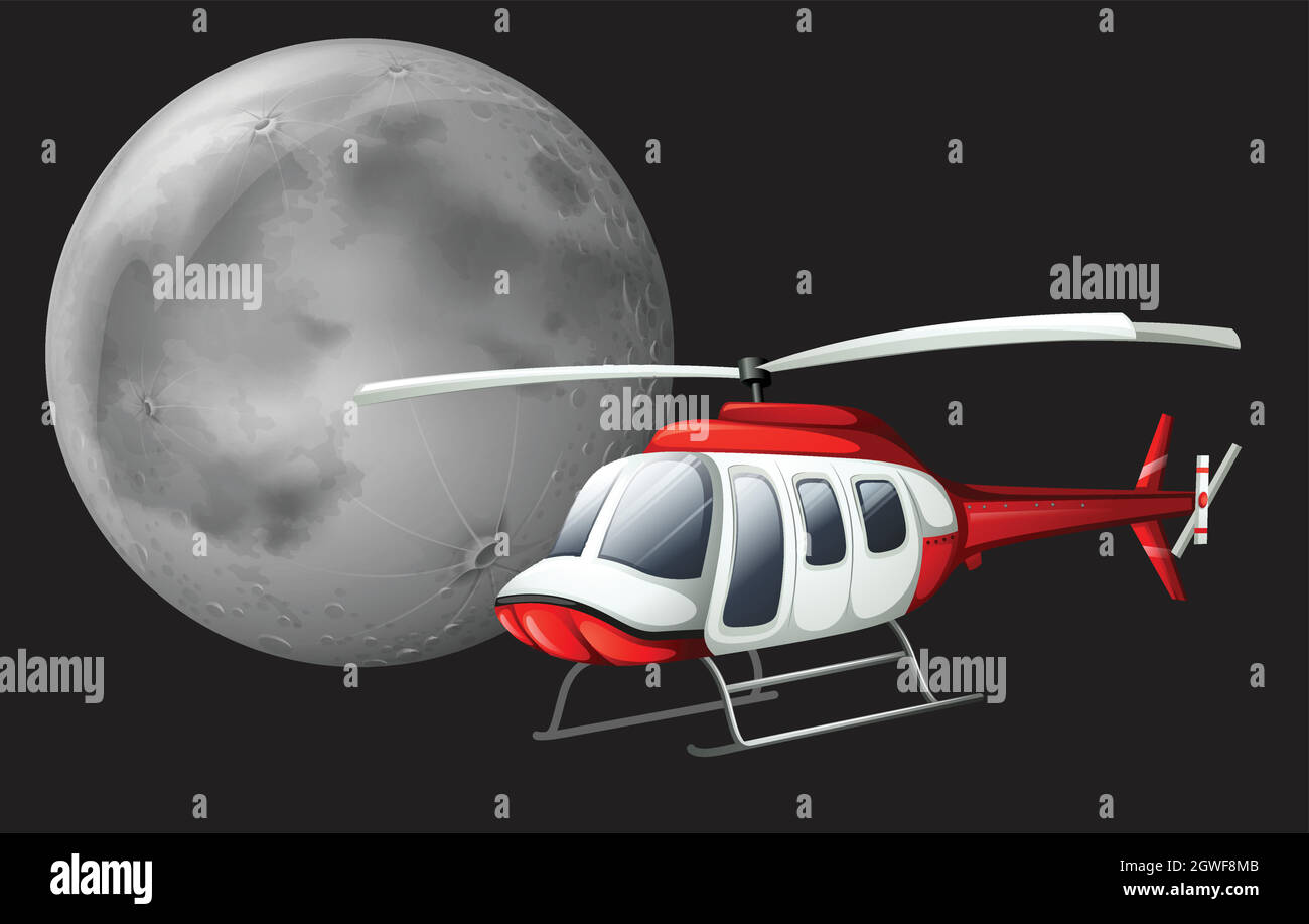 Un hélicoptère volant Illustration de Vecteur