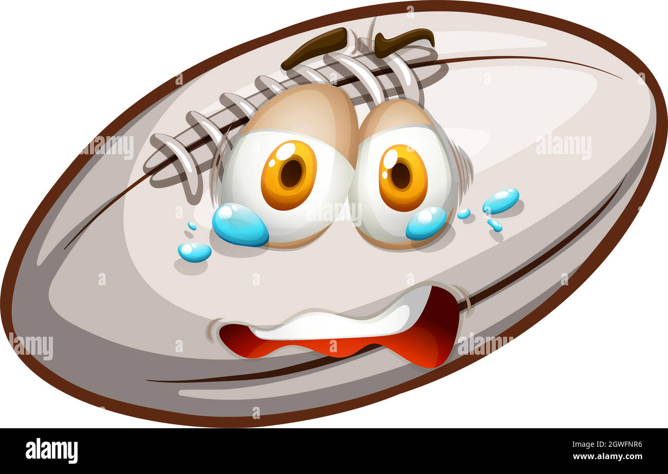 Rugby au visage pleurs Illustration de Vecteur