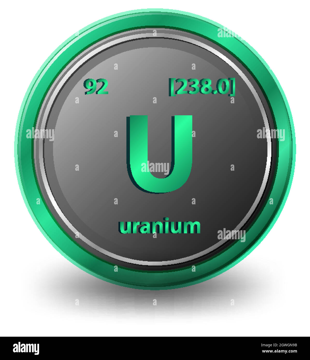  l ment Chimique D uranium Symbole Chimique Avec Num ro Atomique Et 