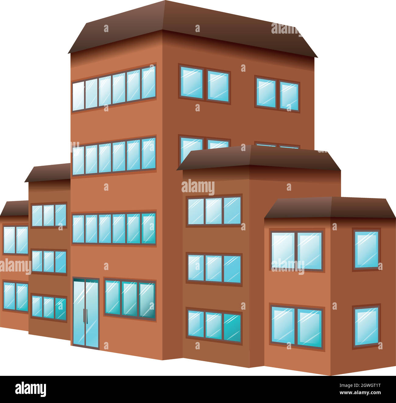 Conception 3D pour bâtiment de couleur marron Illustration de Vecteur