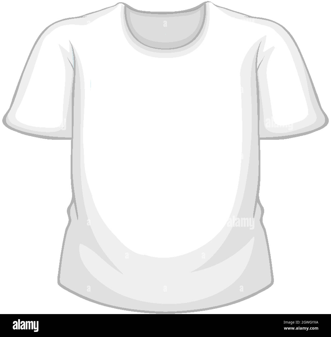 T-shirt blanc vierge isolé sur fond transparent Illustration de Vecteur