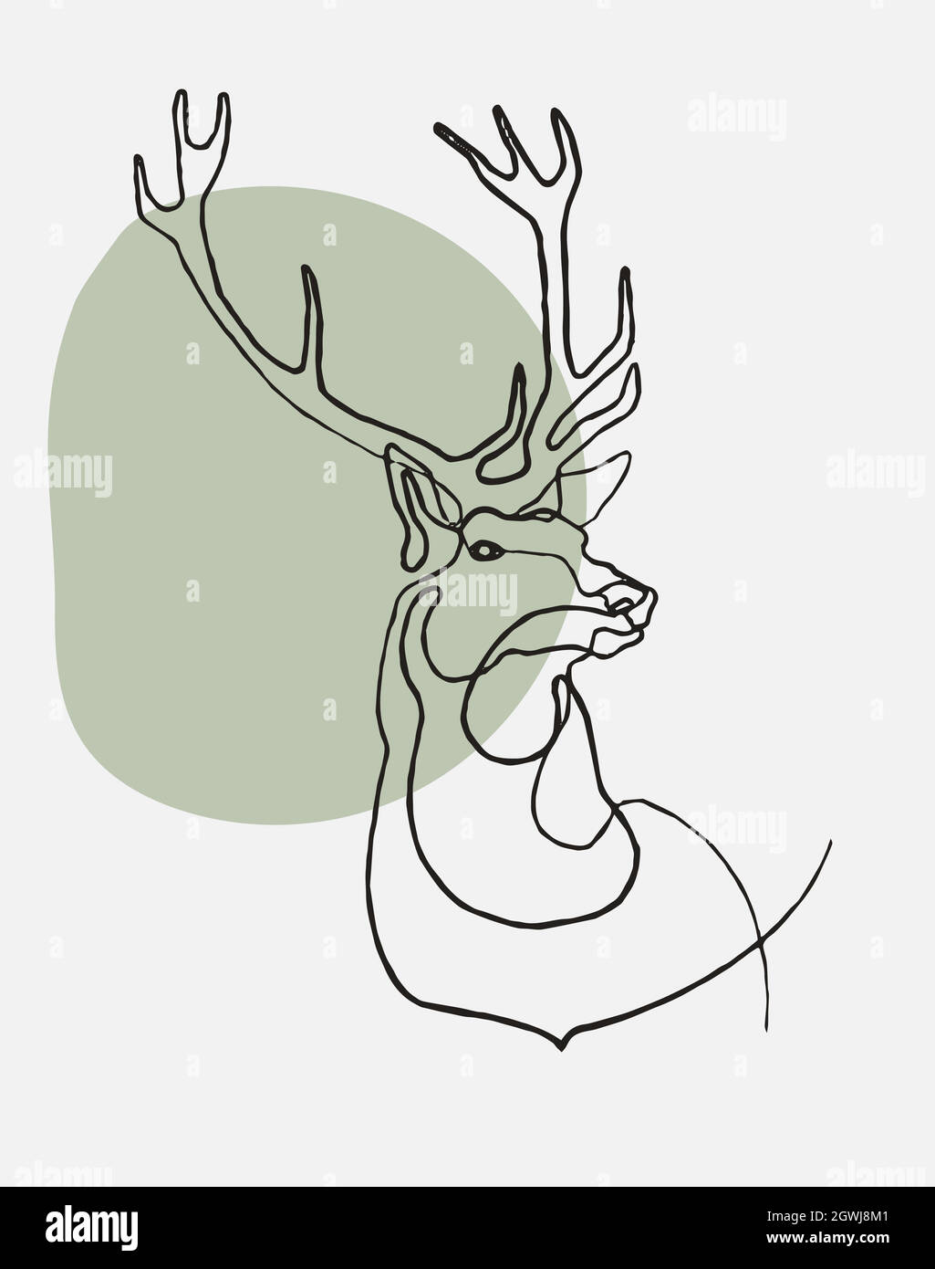 Mise en plan de ligne continue. Logo Deer. Illustration vectorielle Illustration de Vecteur