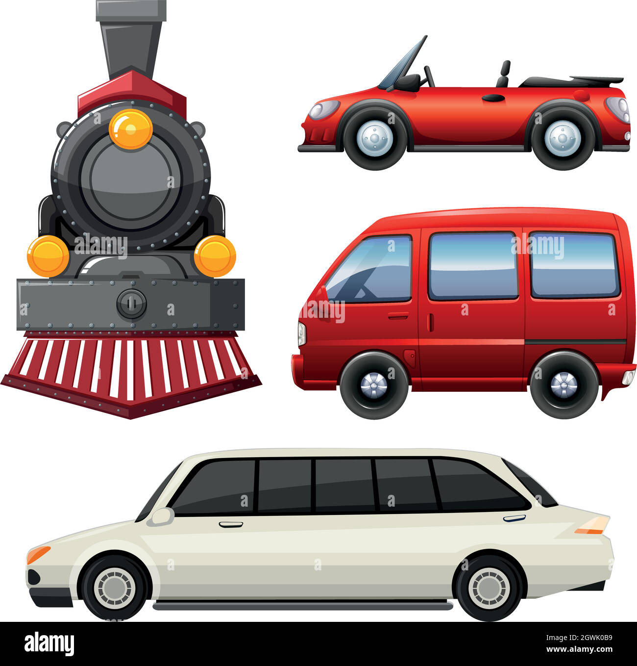 Différents types de véhicules Illustration de Vecteur