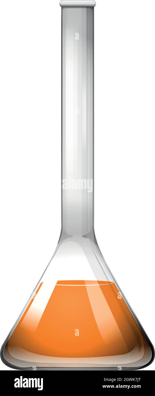 Liquide orange dans un tube en verre Illustration de Vecteur