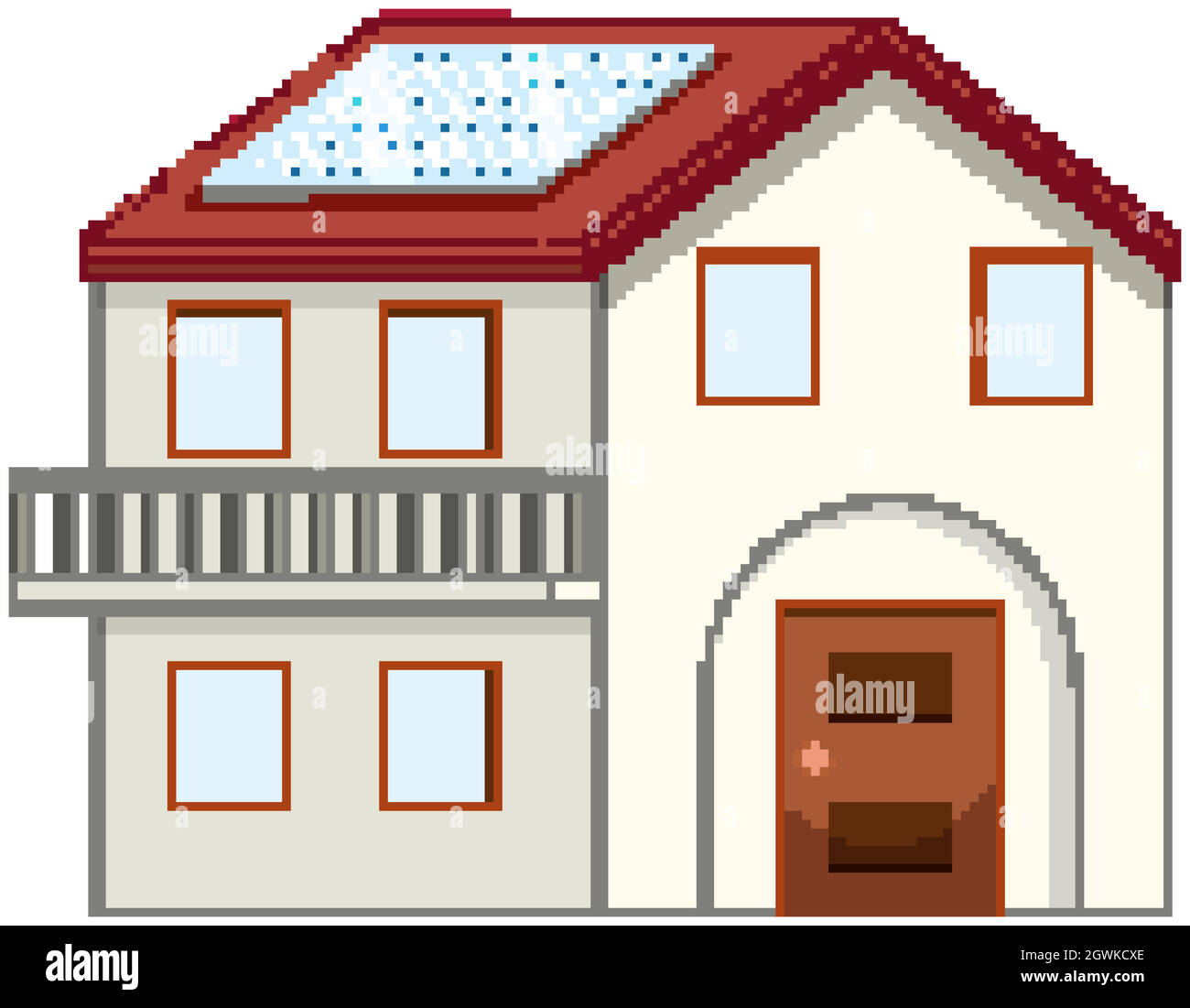 Maison avec cellule solaire sur le toit Illustration de Vecteur