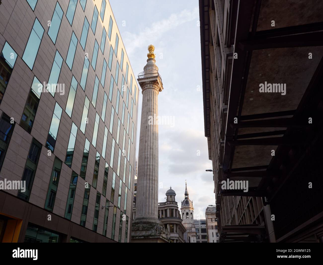 Londres, Grand Londres, Angleterre, septembre 21 2021 : le Monument au Grand incendie de Londres dans la ville de Londres. Banque D'Images