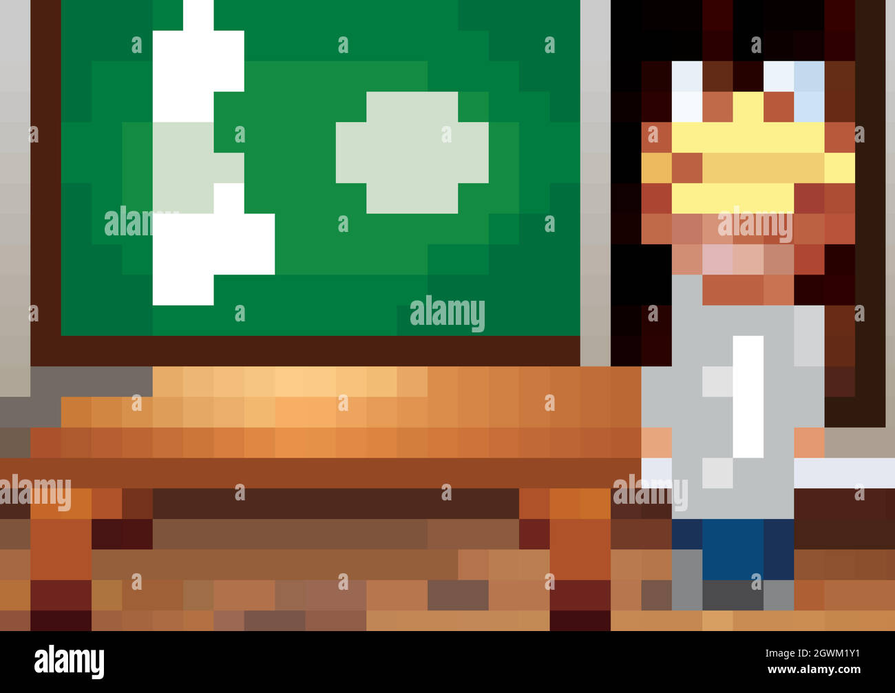 Scène en classe avec professeur de sciences à l'intérieur Illustration de Vecteur