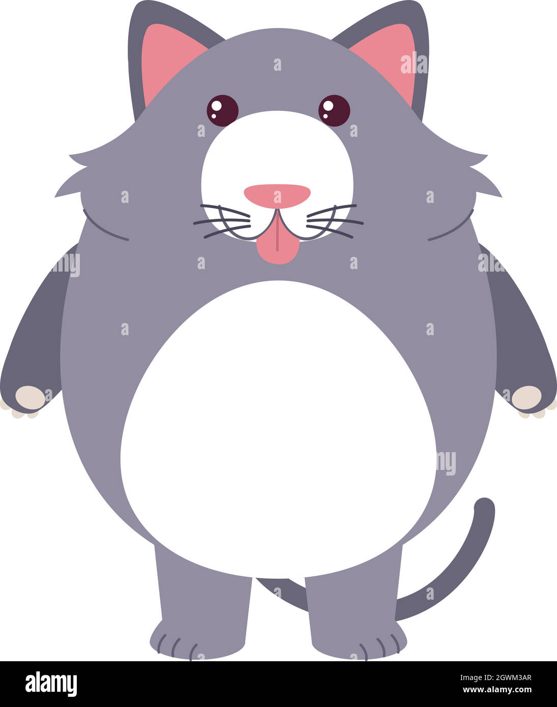 Chat gris au visage stupide Illustration de Vecteur