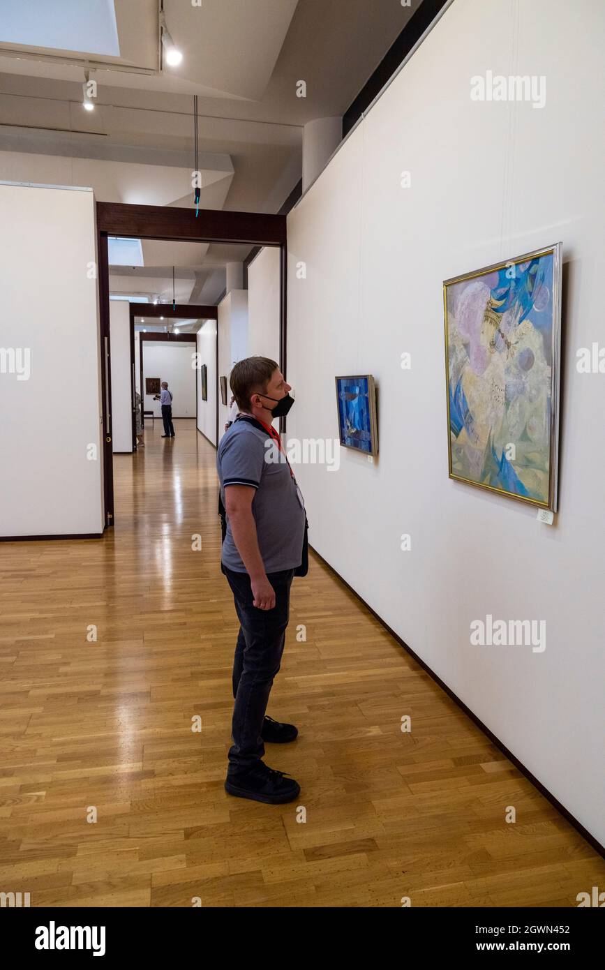 La Galerie des beaux-arts de la Banque nationale d'Ouzbékistan, également connue sous le nom de la Galerie d'art d'Ouzbékistan, Tachkent (Ouzbékistan) Banque D'Images