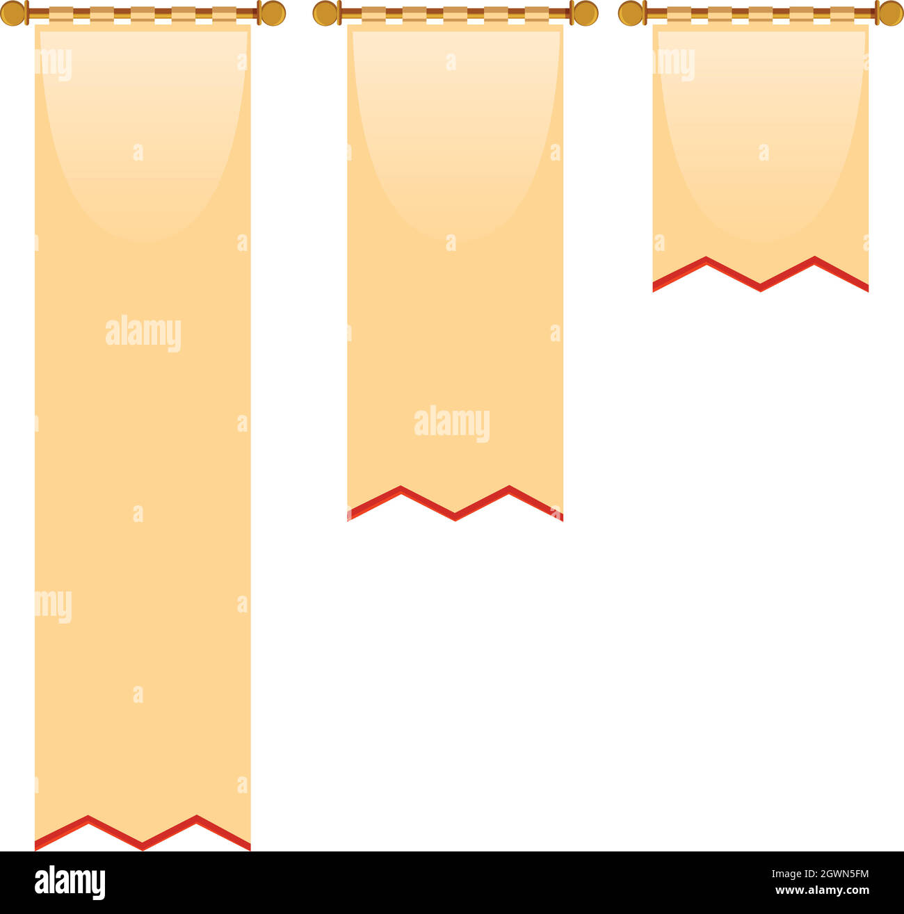 Trois tailles de drapeau de style médiéval Illustration de Vecteur