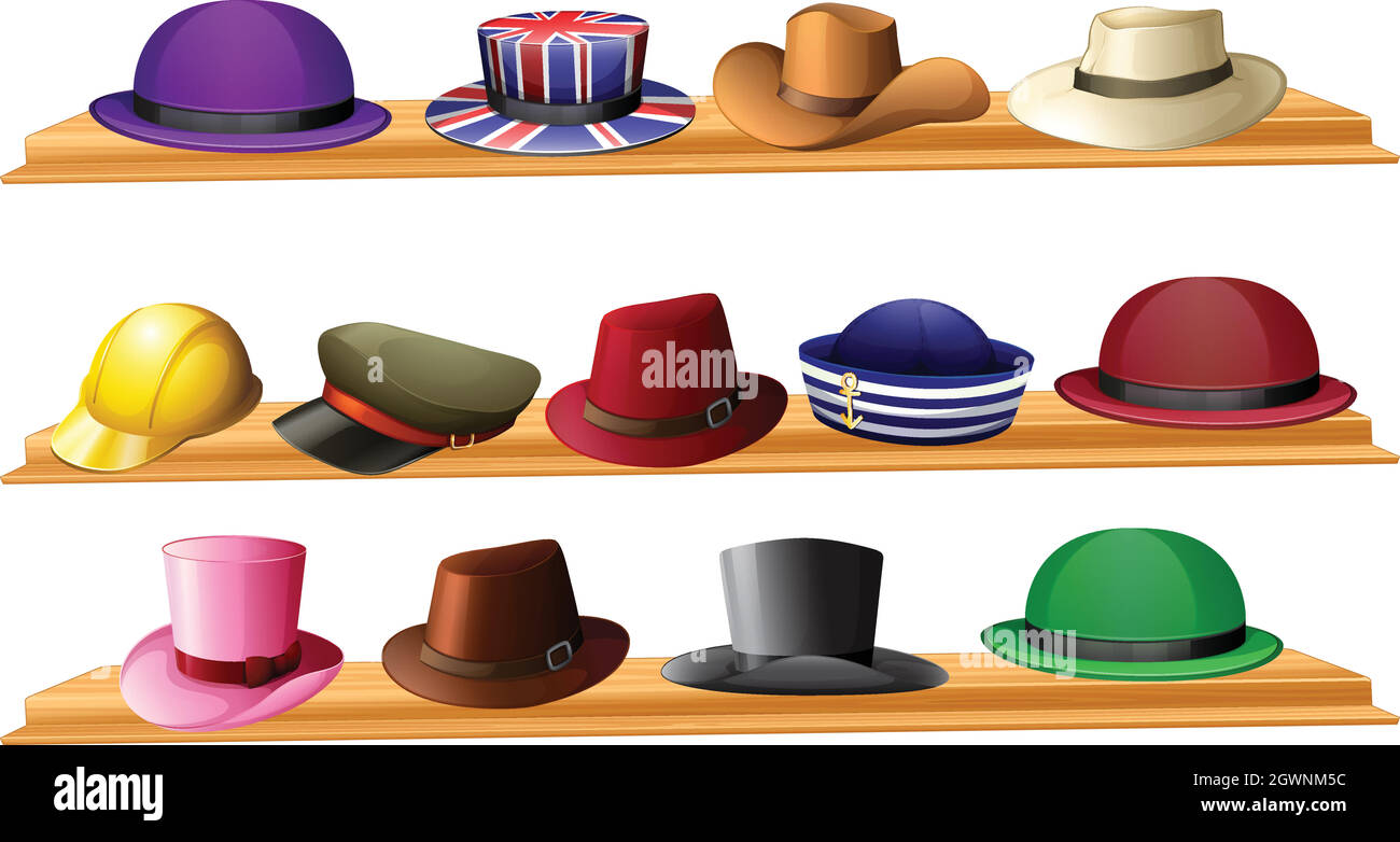 Différents types de chapeaux Image Vectorielle Stock - Alamy