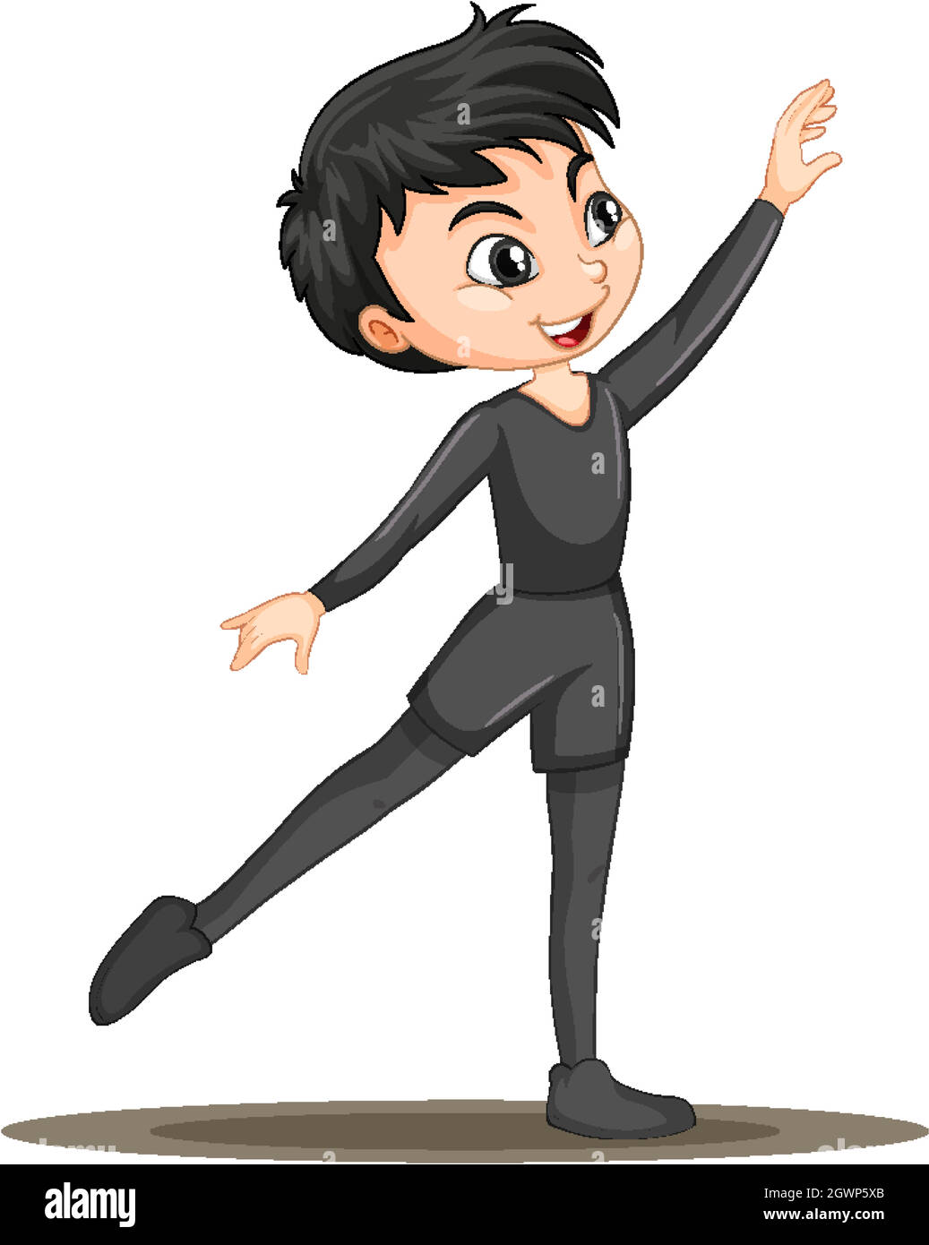 Personnage de dessin animé de danseur de ballet de garçon isolé Illustration de Vecteur