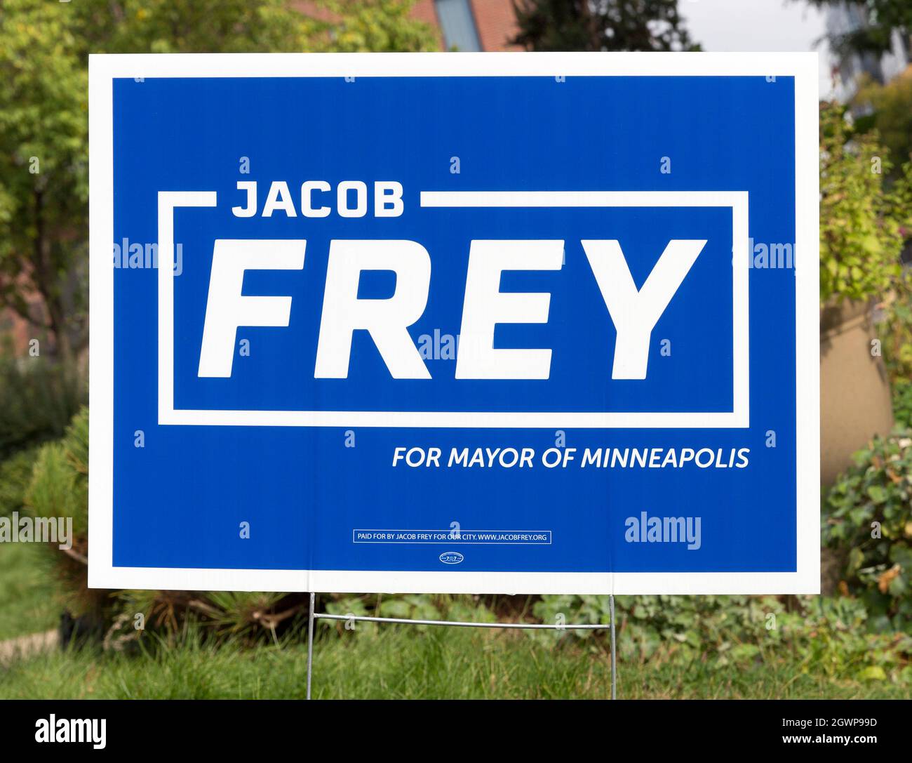 Symbole de cour politique pour la réélection du démocrate sortant Jacob Frey pour le maire de Minneapolis, Minnesota Banque D'Images