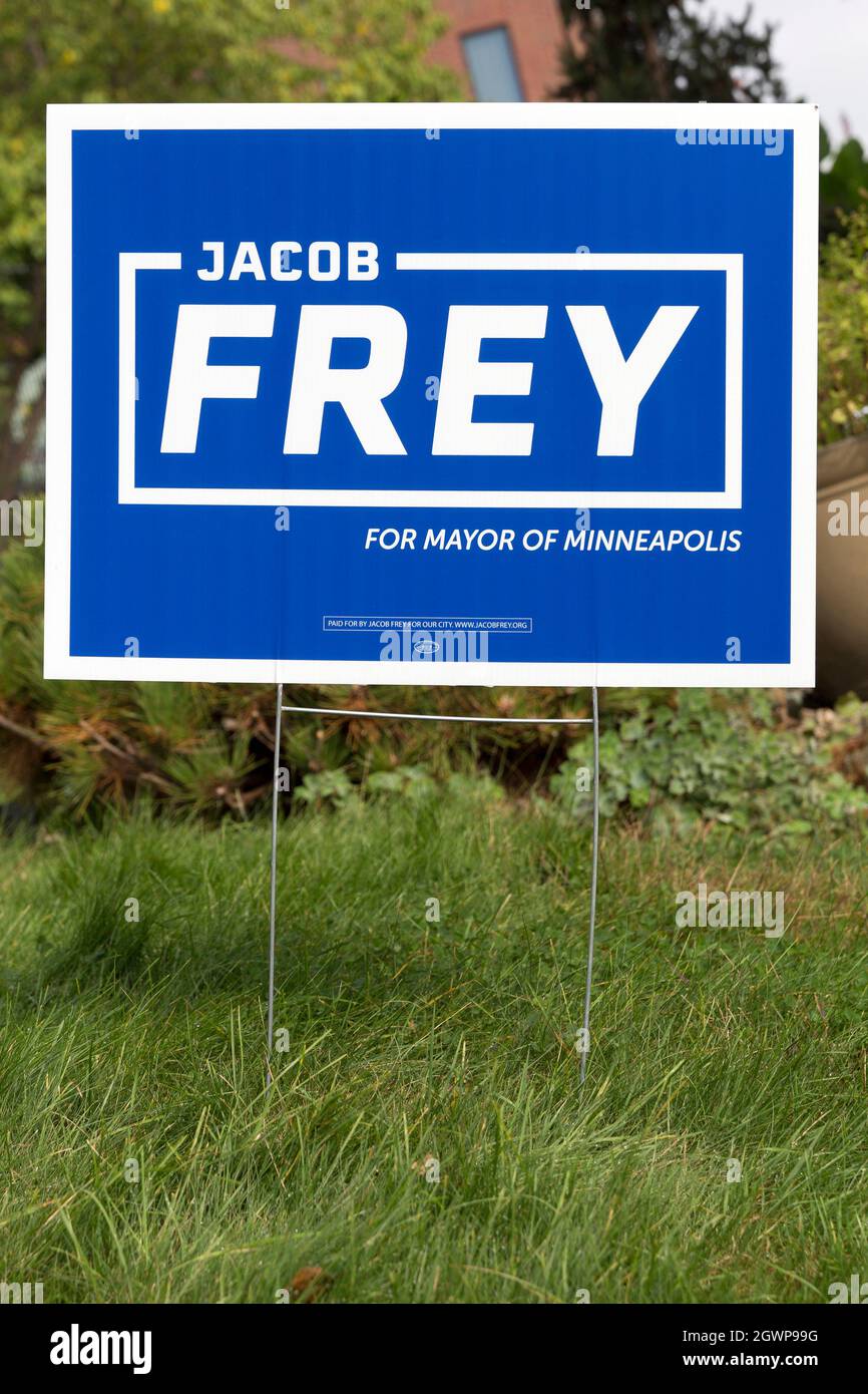 Symbole de cour politique pour la réélection du démocrate sortant Jacob Frey pour le maire de Minneapolis, Minnesota Banque D'Images