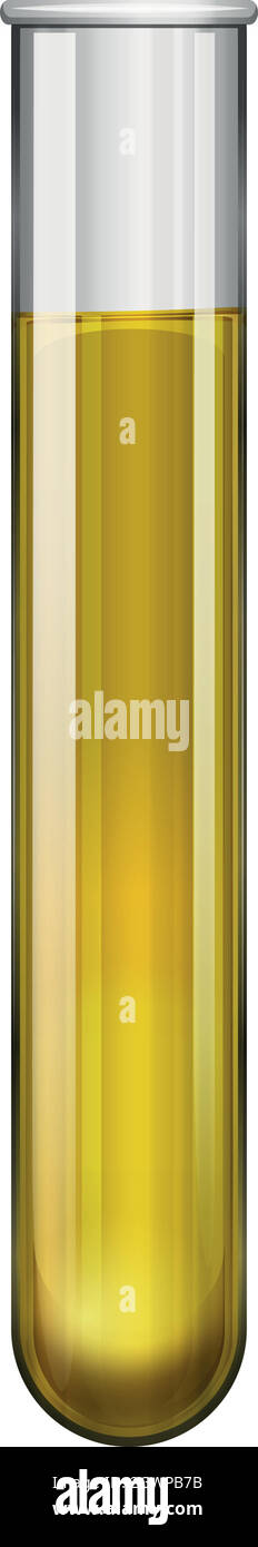 Substance jaune dans le tube à essai Illustration de Vecteur