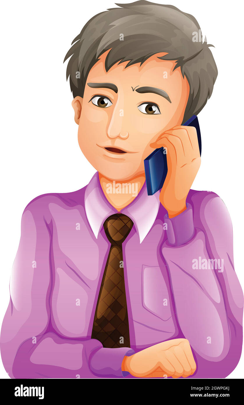 Un homme avec un téléphone Illustration de Vecteur