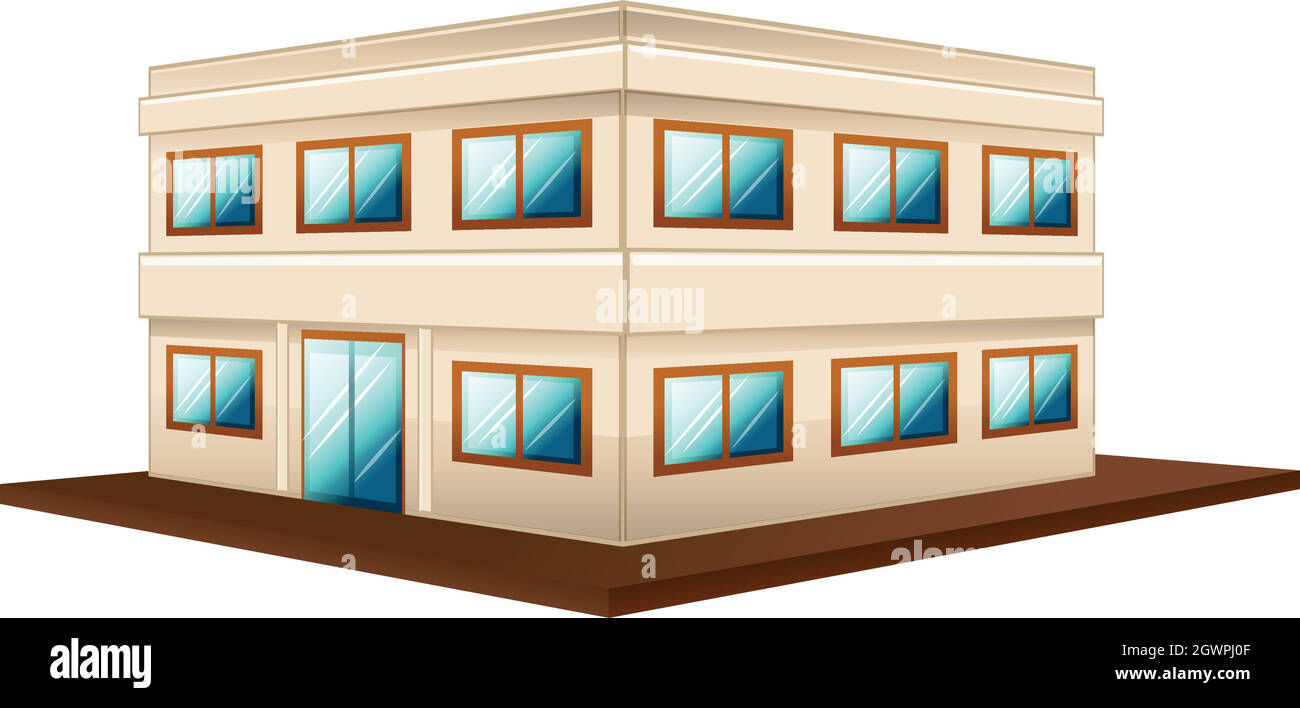 Conception architecturale pour un bâtiment de deux étages Illustration de Vecteur