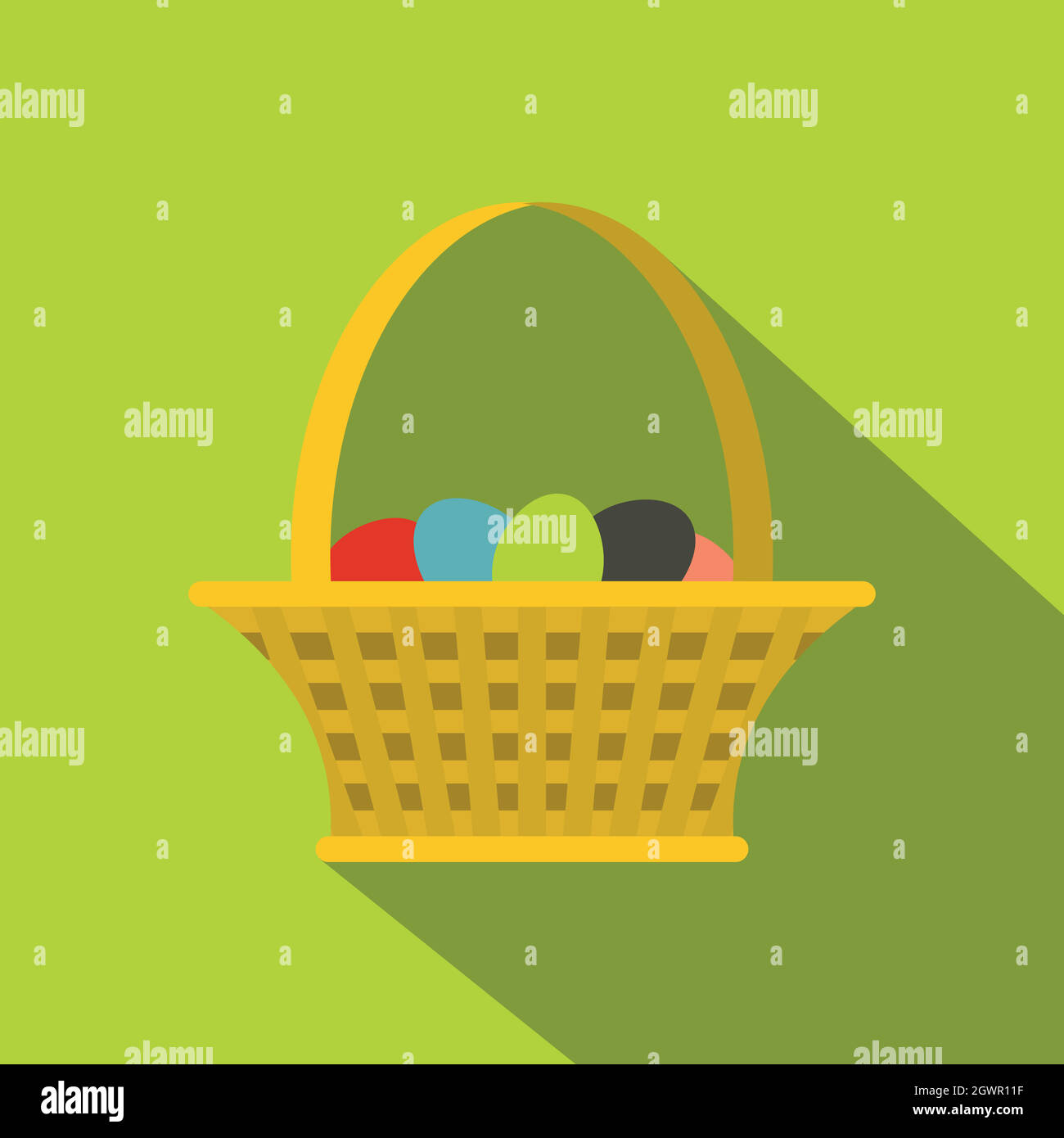 L'icône du panier de Pâques , style plat Illustration de Vecteur