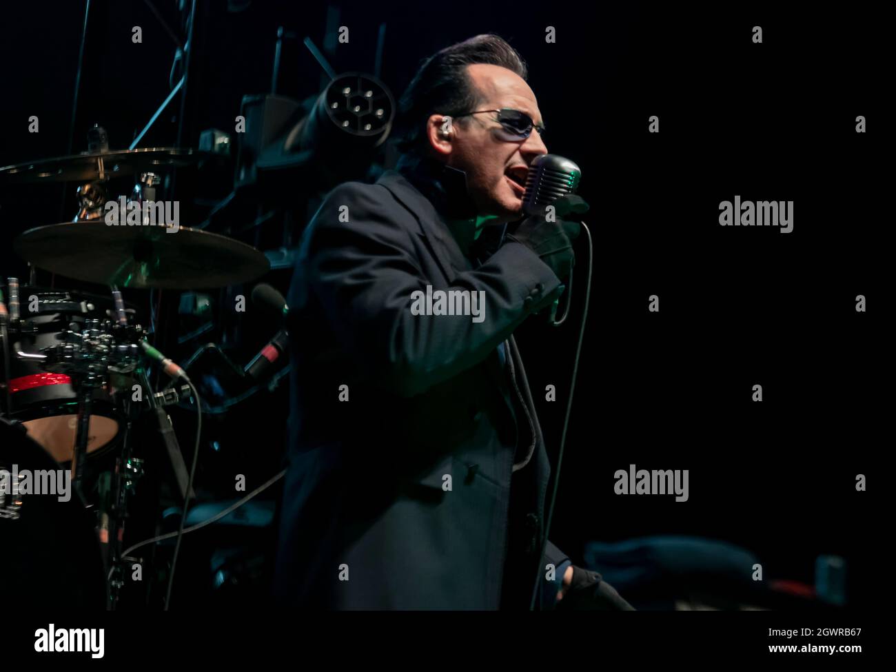 Dave Vanian, le chanteur damné, est en concert à Birmingham Genting Arena, le 16 juin 2018. Photographie musicale en direct. Banque D'Images