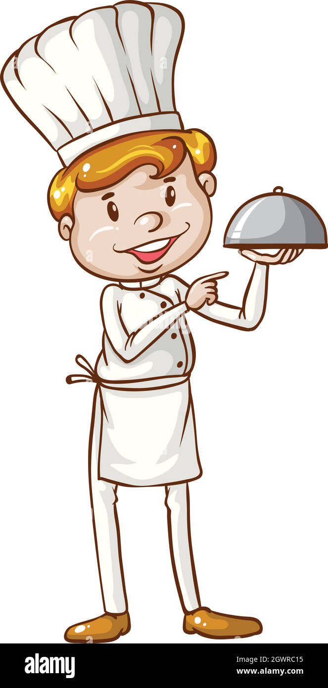Une simple esquisse d'un chef Illustration de Vecteur