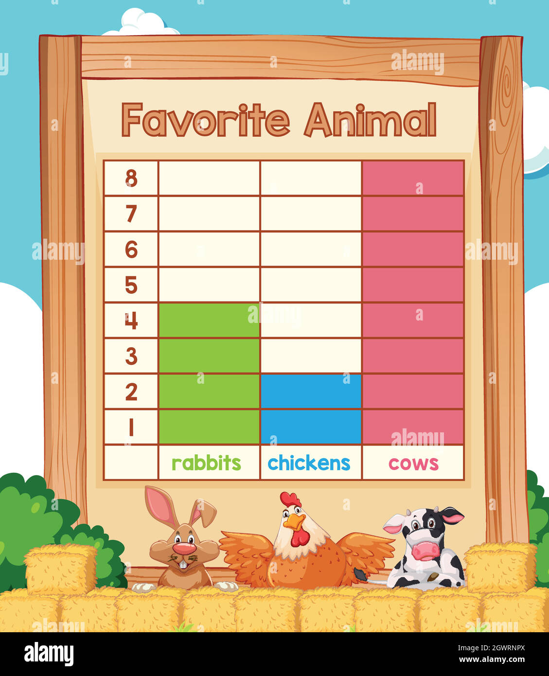 Tableau mathématique préféré des animaux Illustration de Vecteur