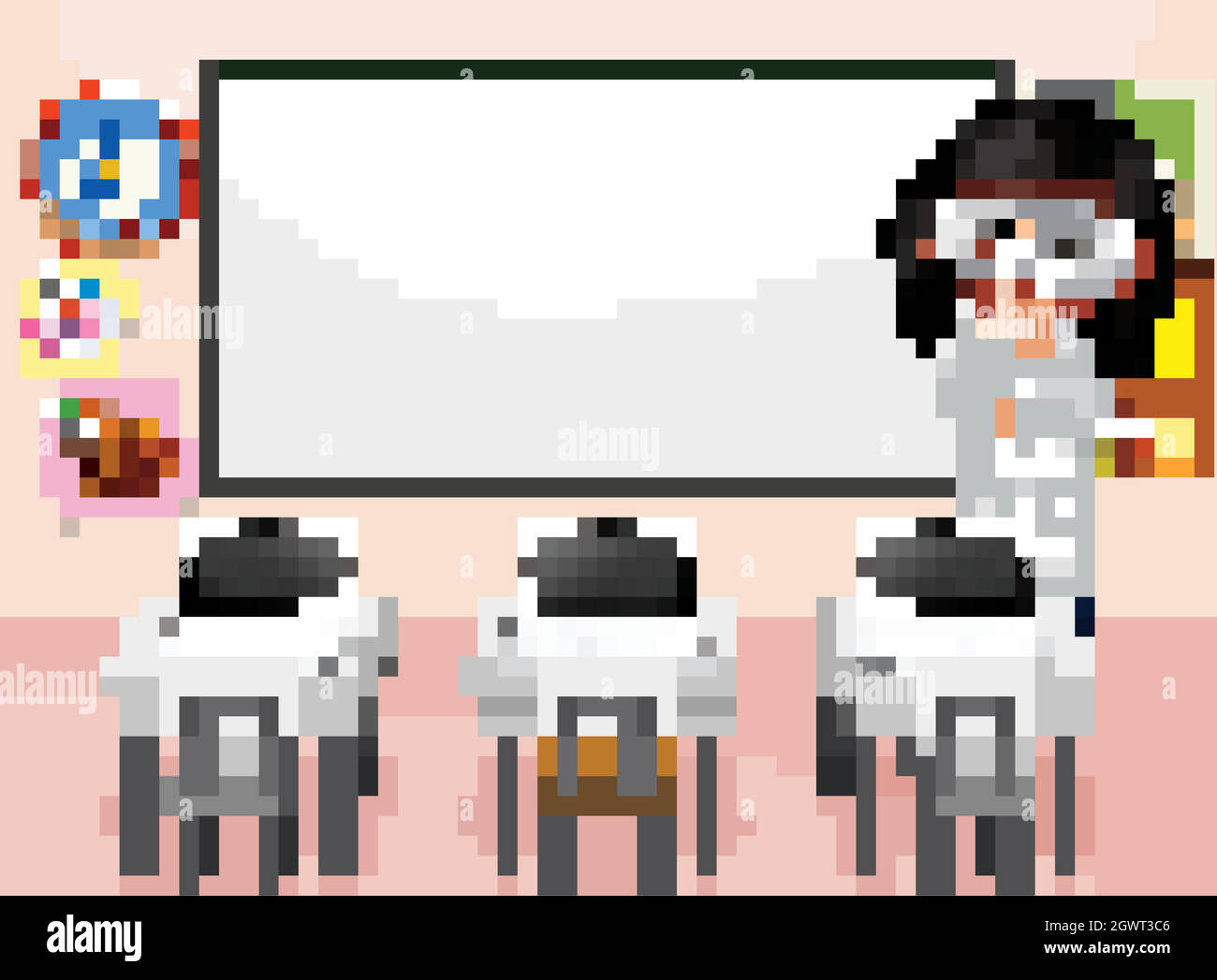 Scène en classe avec professeur de sciences à l'intérieur Illustration de Vecteur