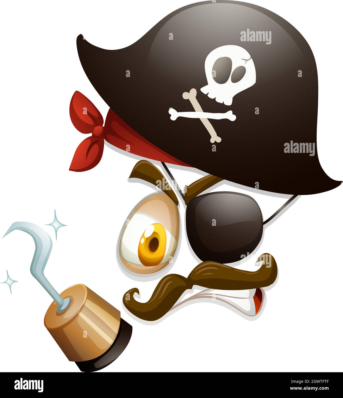 Expression faciale avec chapeau de pirate Image Vectorielle Stock - Alamy