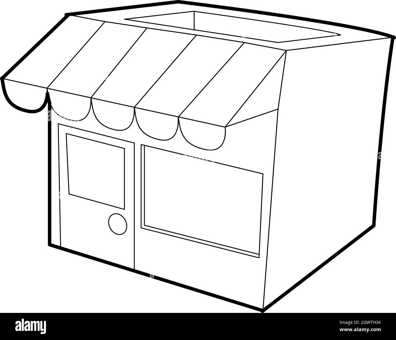 Icône magasin style du contour, Illustration de Vecteur