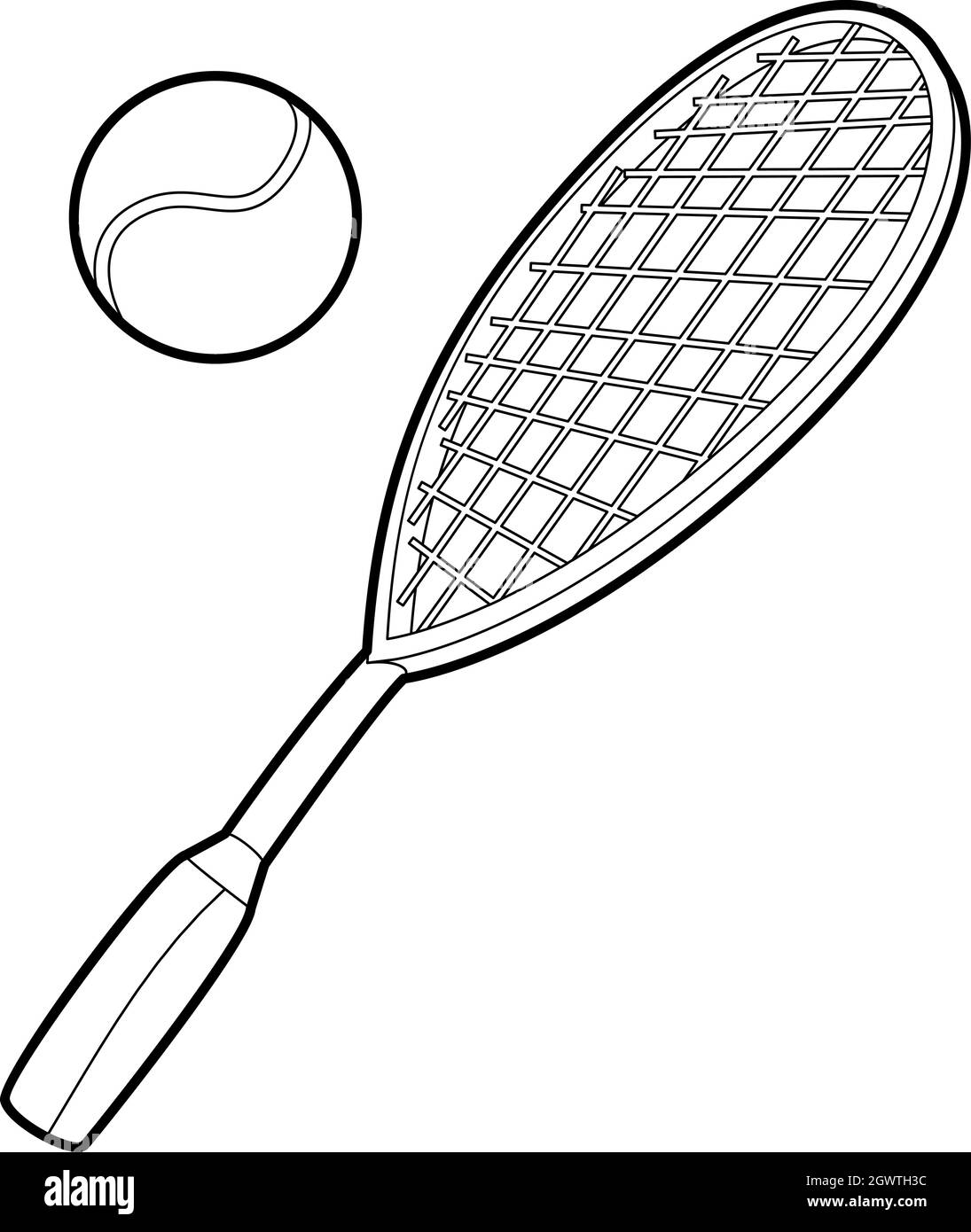 Sport Tennis, icône de style contour Illustration de Vecteur