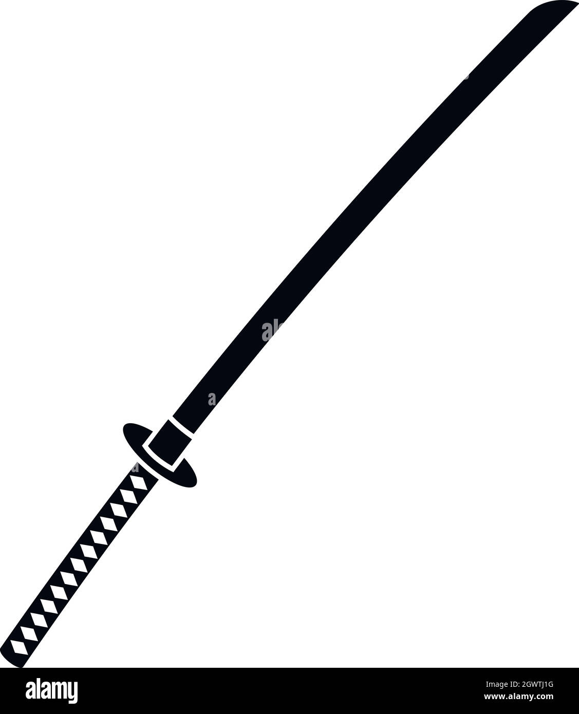 Katana japonais, l'icône de style simple. Illustration de Vecteur