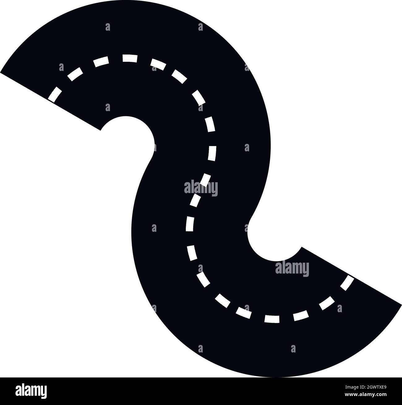 L'icône de la route en zigzag, le style simple Illustration de Vecteur