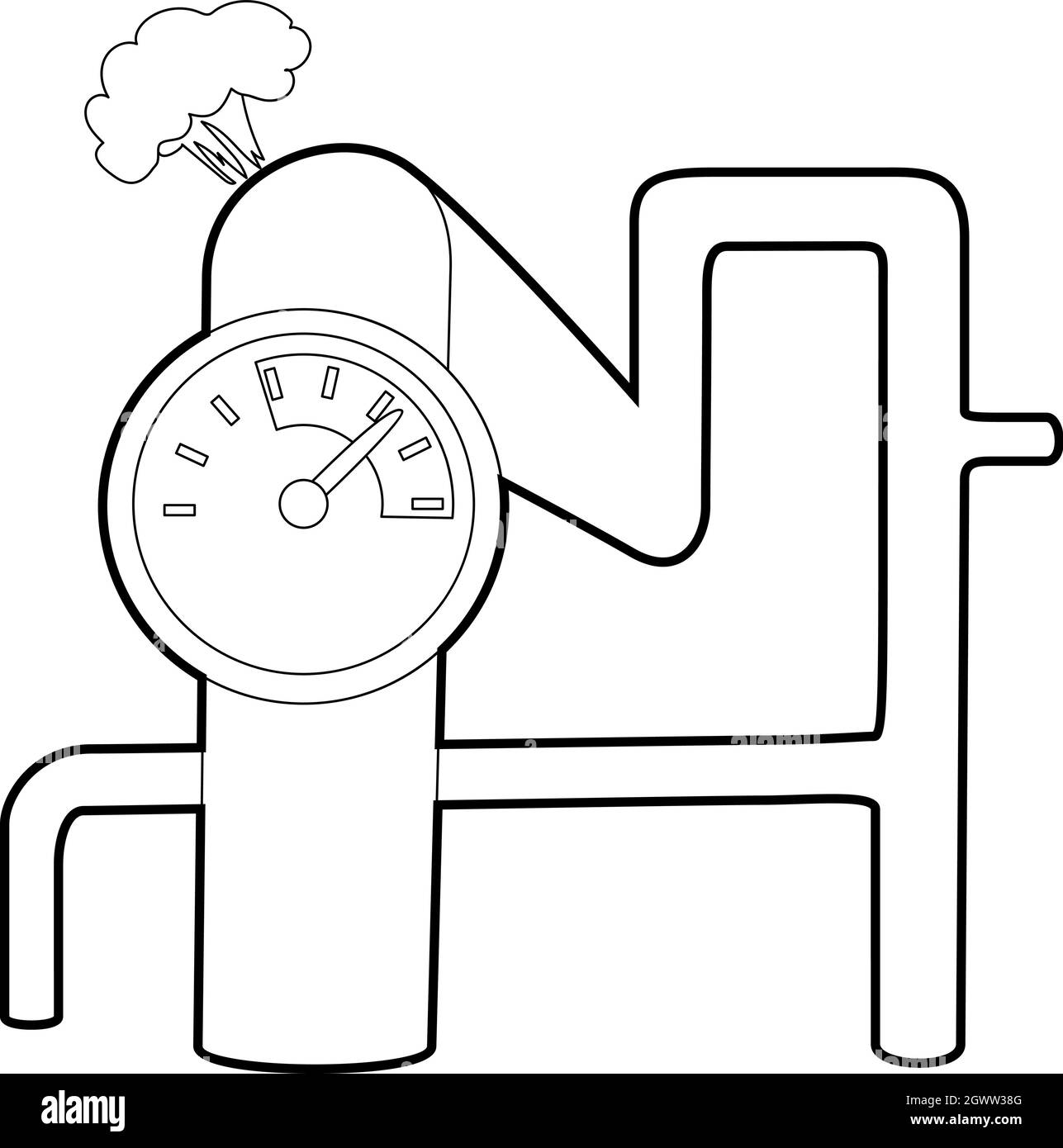 L'icône de l'indicateur de style du contour, Illustration de Vecteur