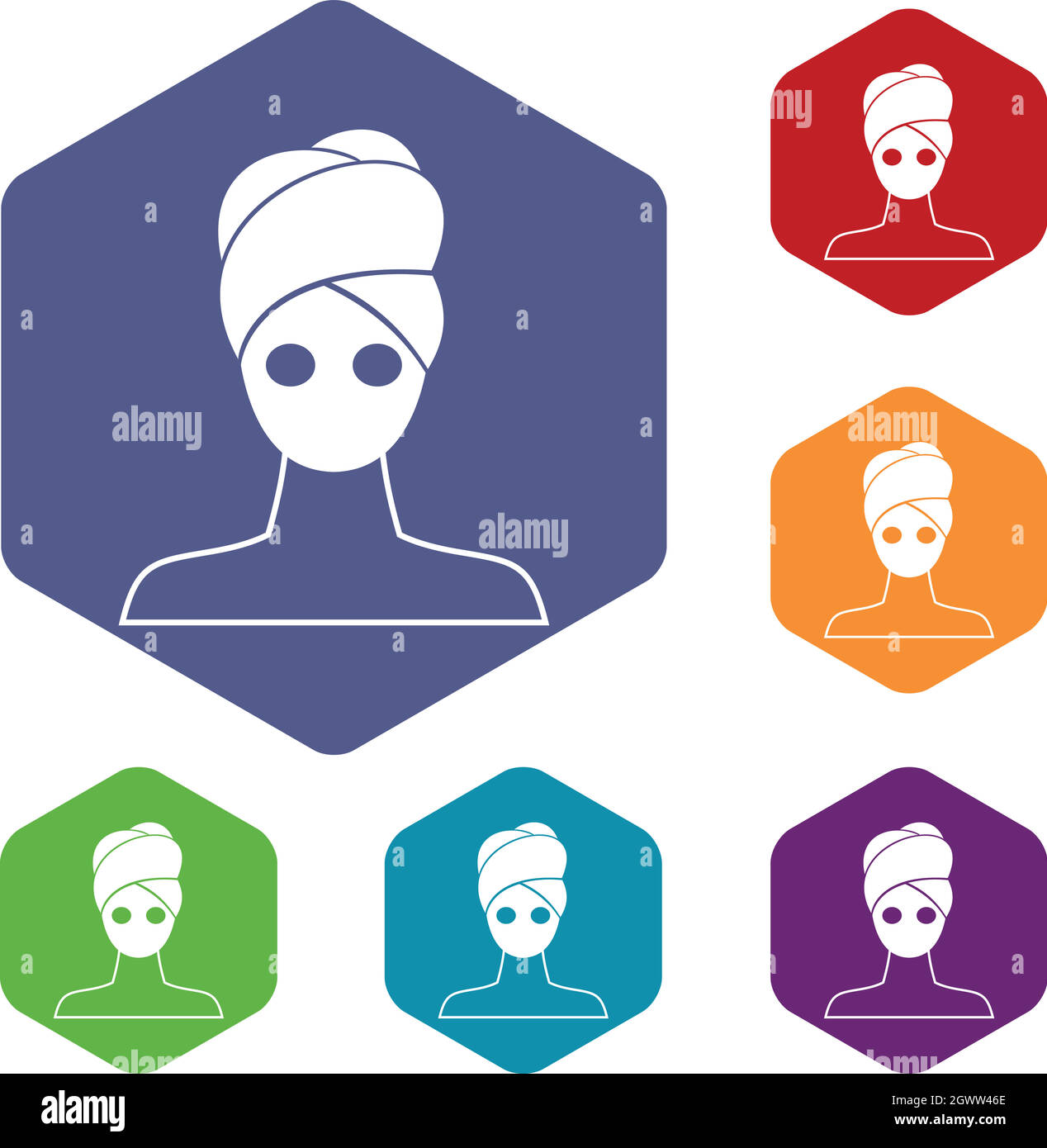 Masque facial Spa icons set Illustration de Vecteur