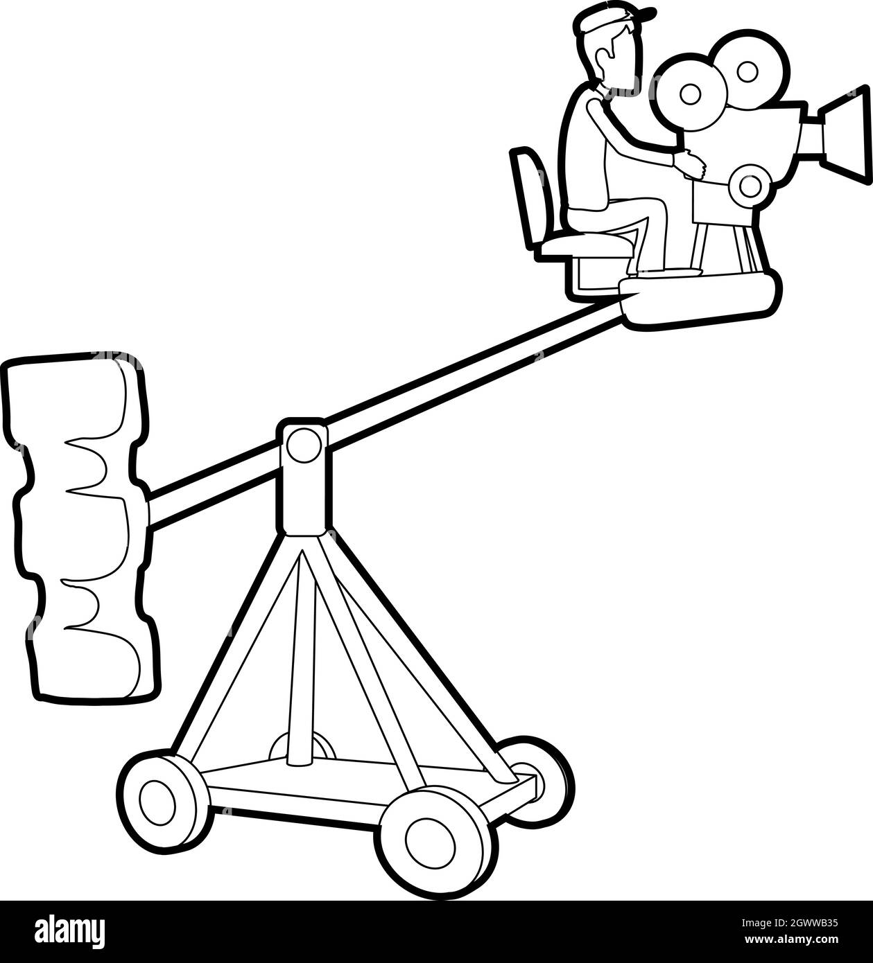 Tournage difficile, icône de style contour Illustration de Vecteur